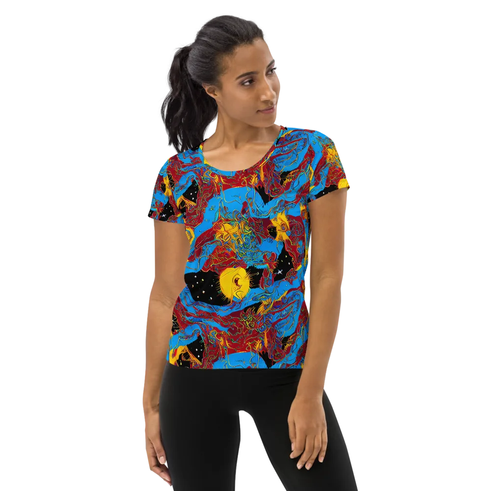 Chromatic Rebellion on Women's Athletic T-Shirt — Front