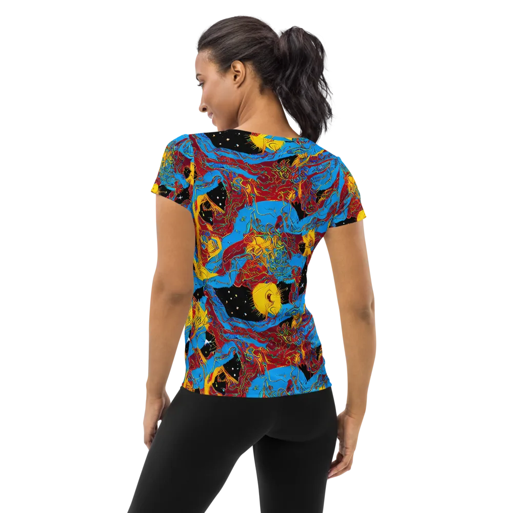 Chromatic Rebellion on Women's Athletic T-Shirt — Back