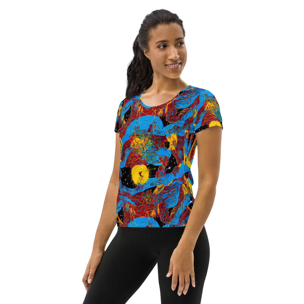 Chromatic Rebellion on Women's Athletic T-Shirt — Left