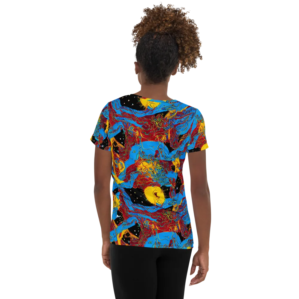 Chromatic Rebellion on Women's Athletic T-Shirt — Back