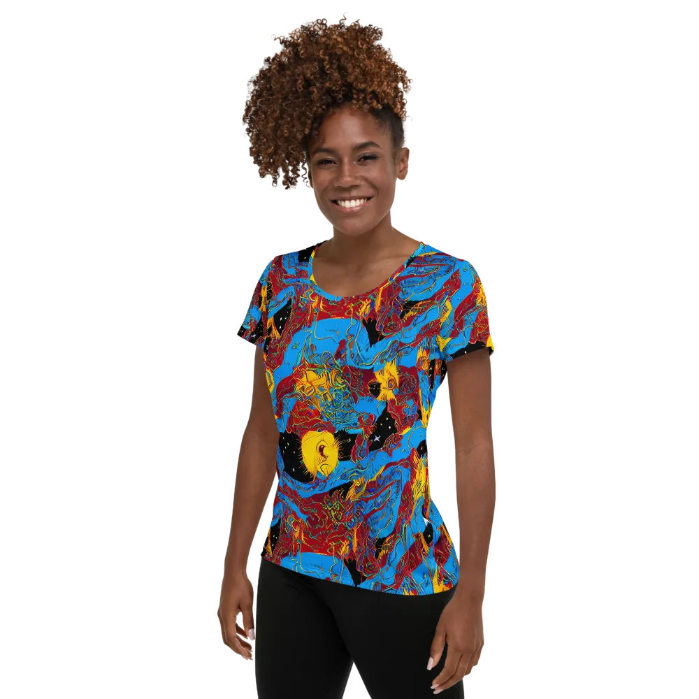 Chromatic Rebellion on Women's Athletic T-Shirt — Left