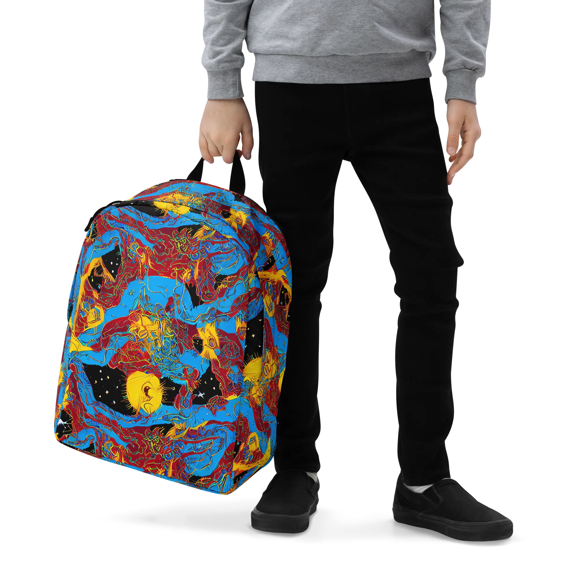 Chromatic Rebellion on Minimalist Backpack — Zoomed-in