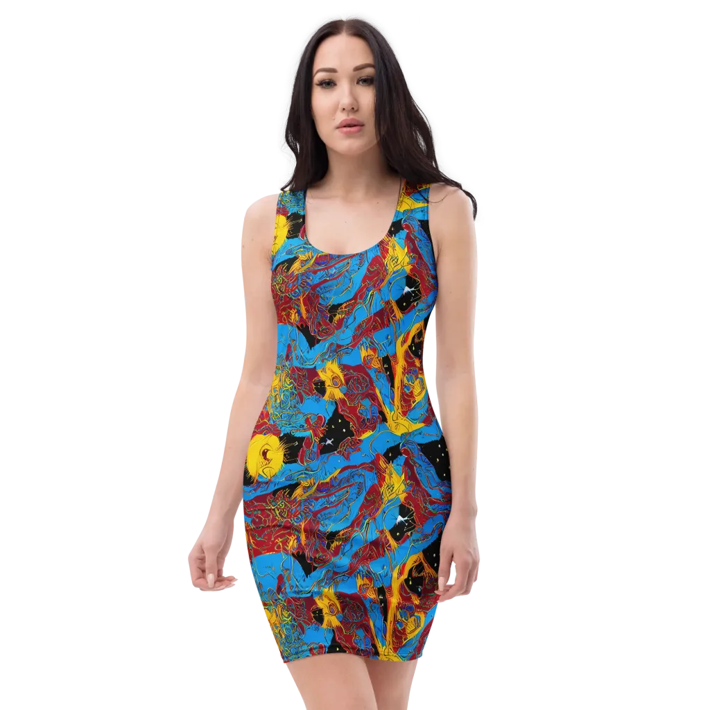 Chromatic Rebellion on Bodycon Dress — Front