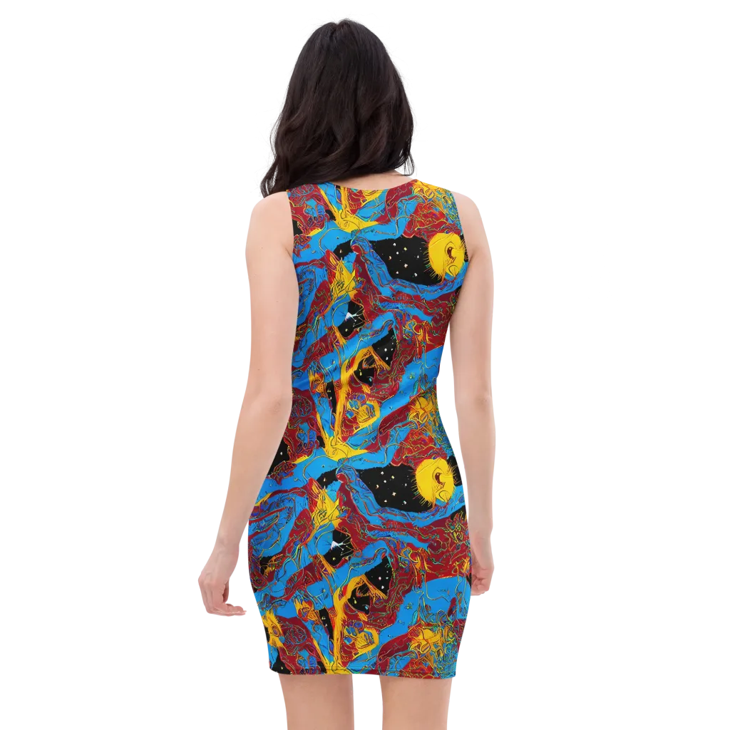 Chromatic Rebellion on Bodycon Dress — Back