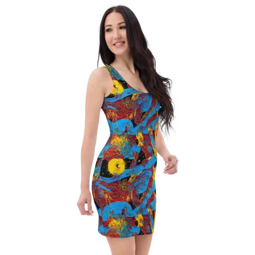 Chromatic Rebellion on a Bodycon Dress