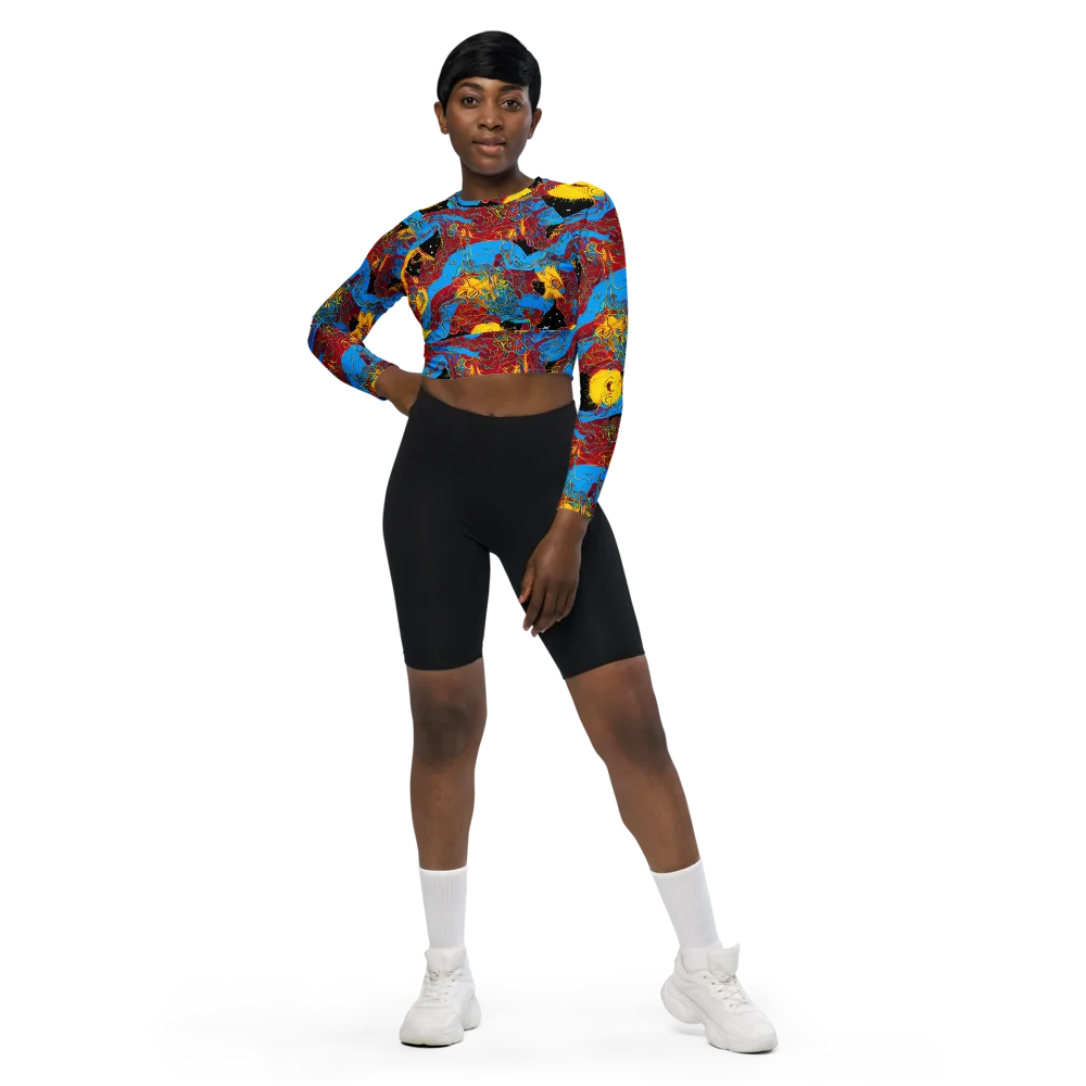Chromatic Rebellion on Long Sleeve Crop Top — Front
