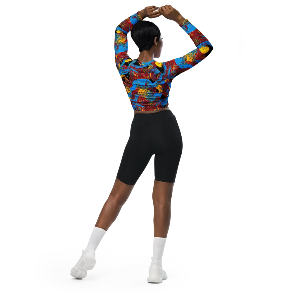 Chromatic Rebellion on Long Sleeve Crop Top — Back