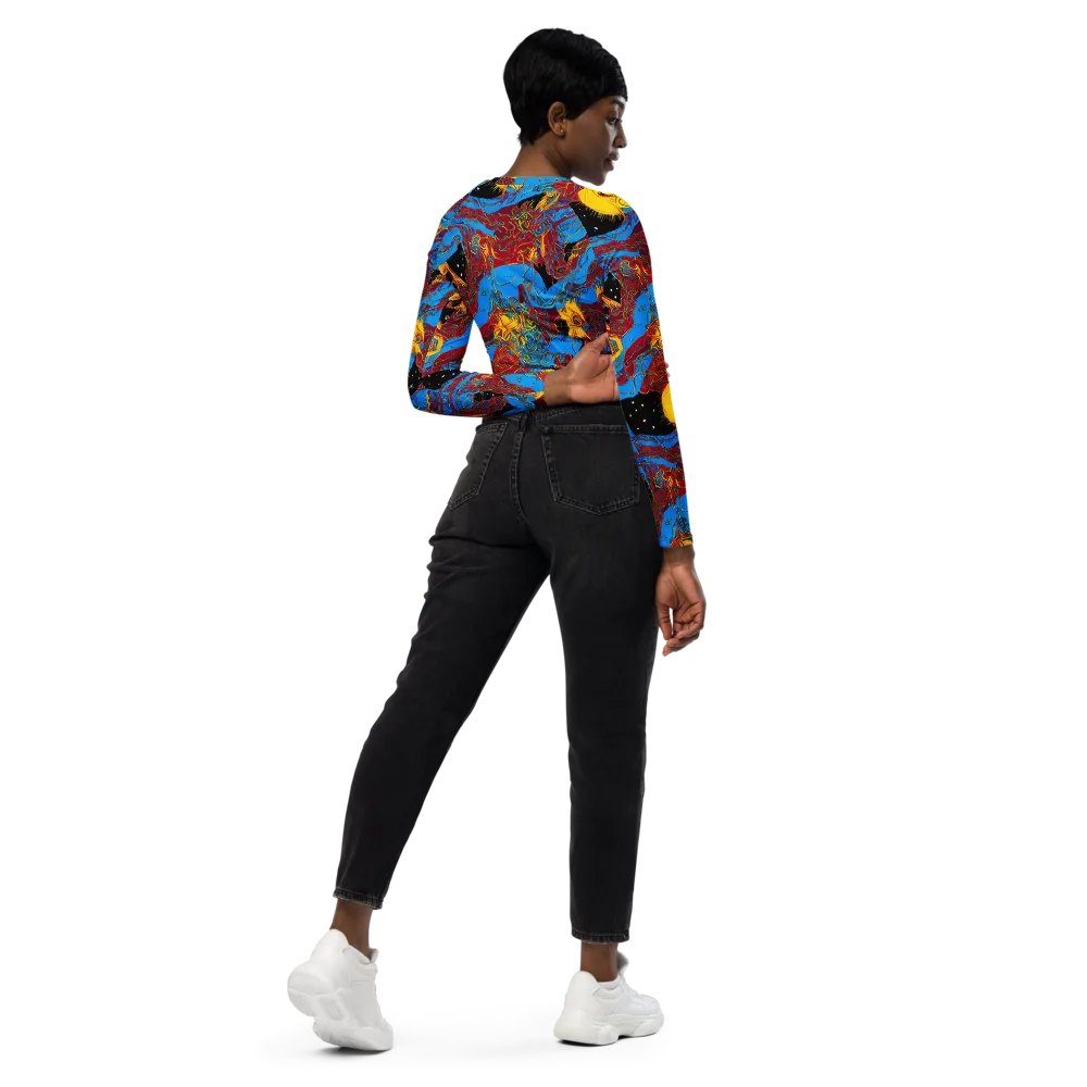Chromatic Rebellion on Long Sleeve Crop Top — Right Back