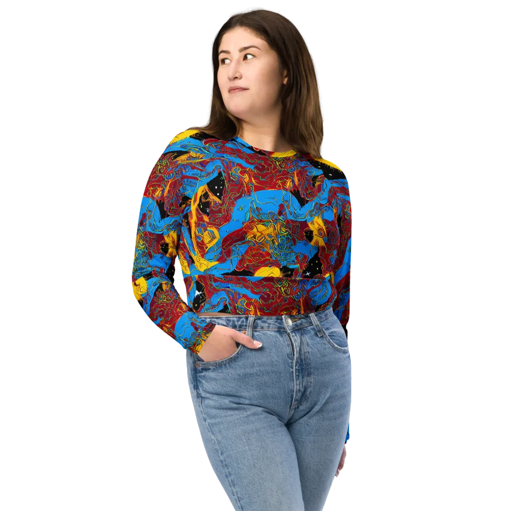 Chromatic Rebellion on Long Sleeve Crop Top — Front