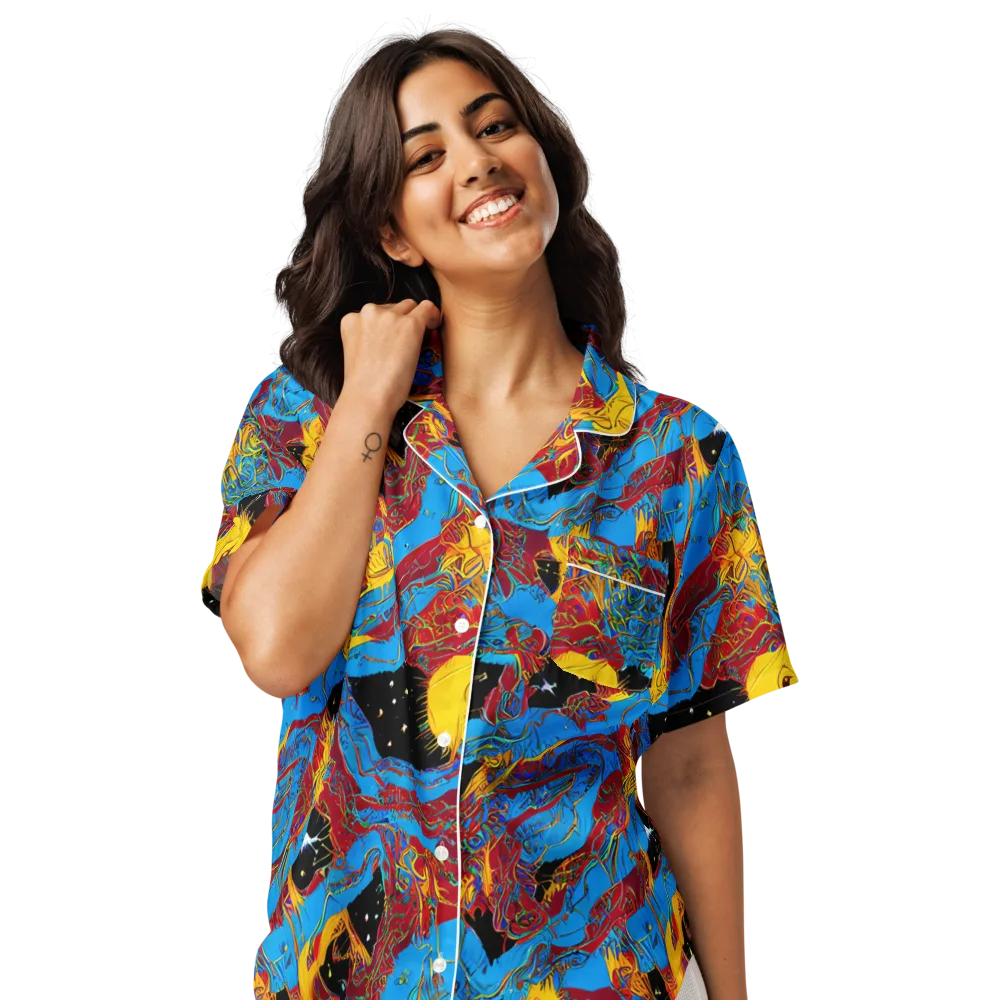 Chromatic Rebellion on Women's Short Sleeve Pajama Top — Front