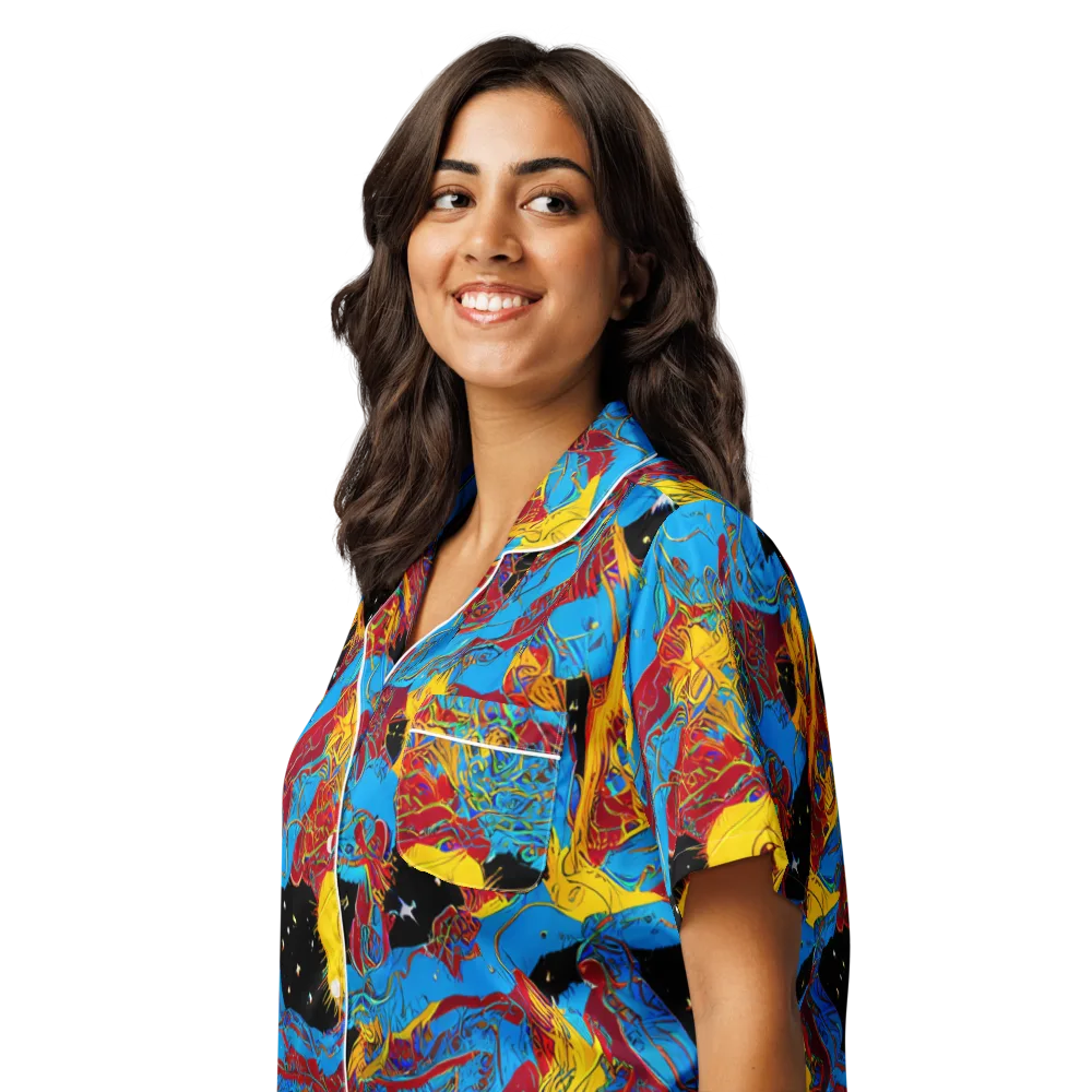 Chromatic Rebellion on Women's Short Sleeve Pajama Top — Left Front