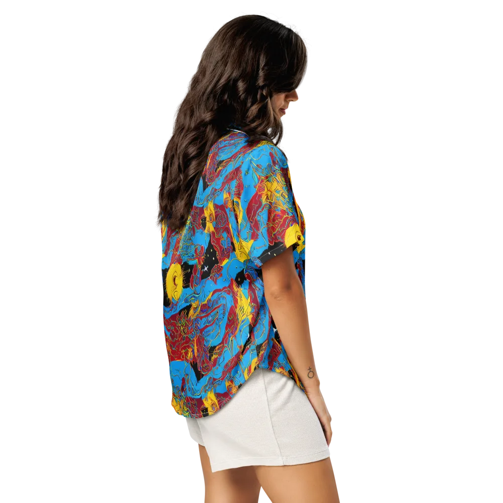 Chromatic Rebellion on Women's Short Sleeve Pajama Top — Right Back