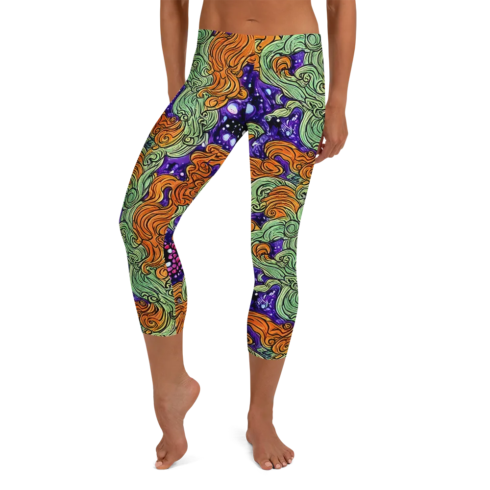 Magma Moon on Capri Leggings — Front