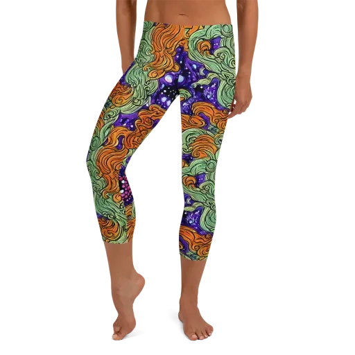 Magma Moon on a Capri Leggings