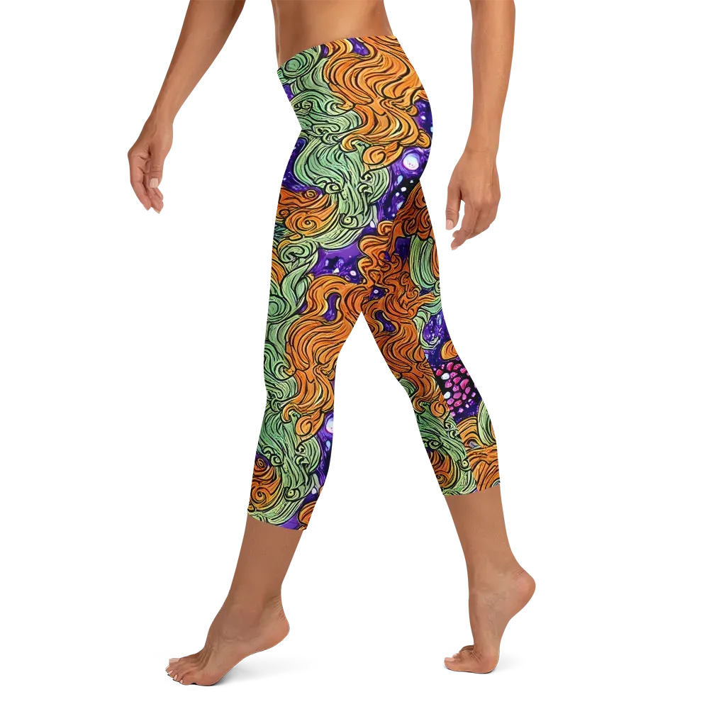 Magma Moon on Capri Leggings — Left