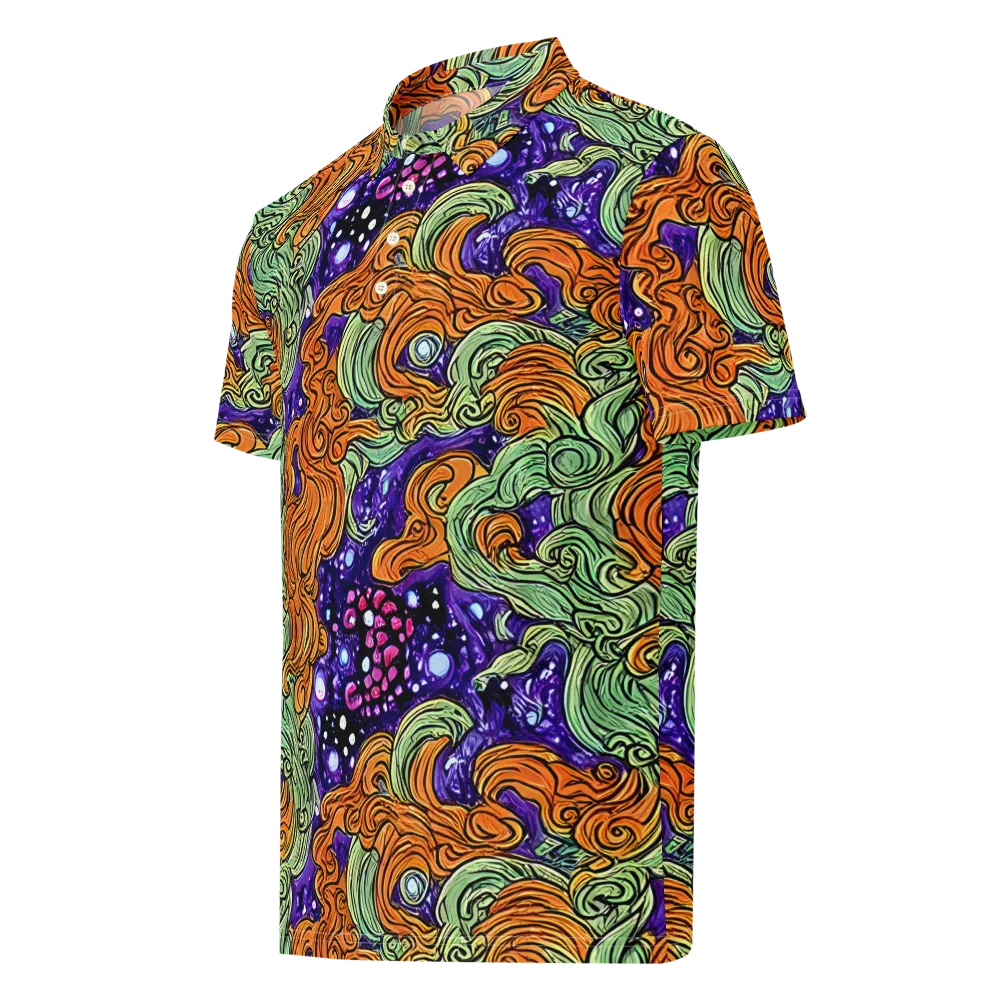 Magma Moon on Men's Slim Fit Polo Shirt — Left Front