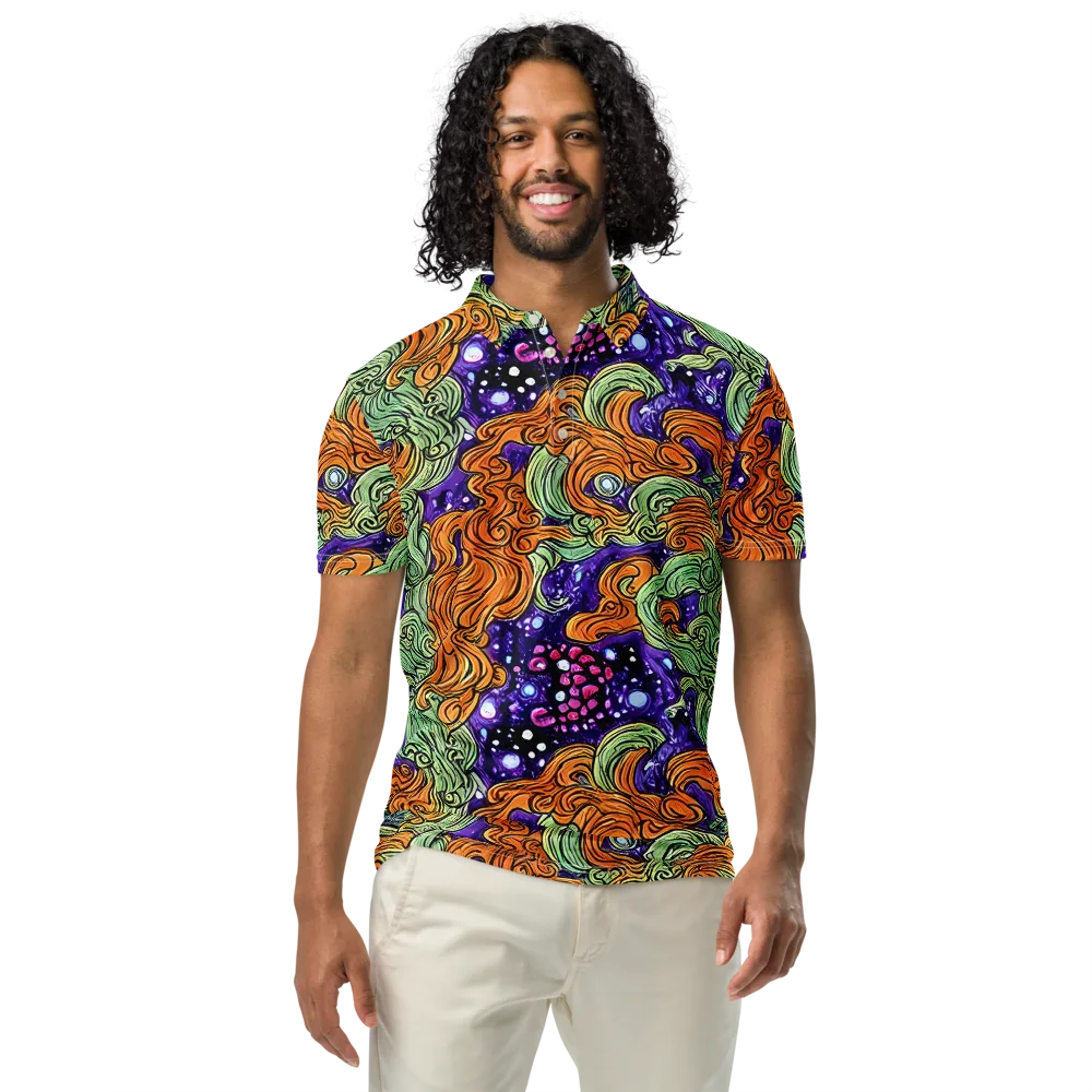 Magma Moon on Men's Slim Fit Polo Shirt — Front
