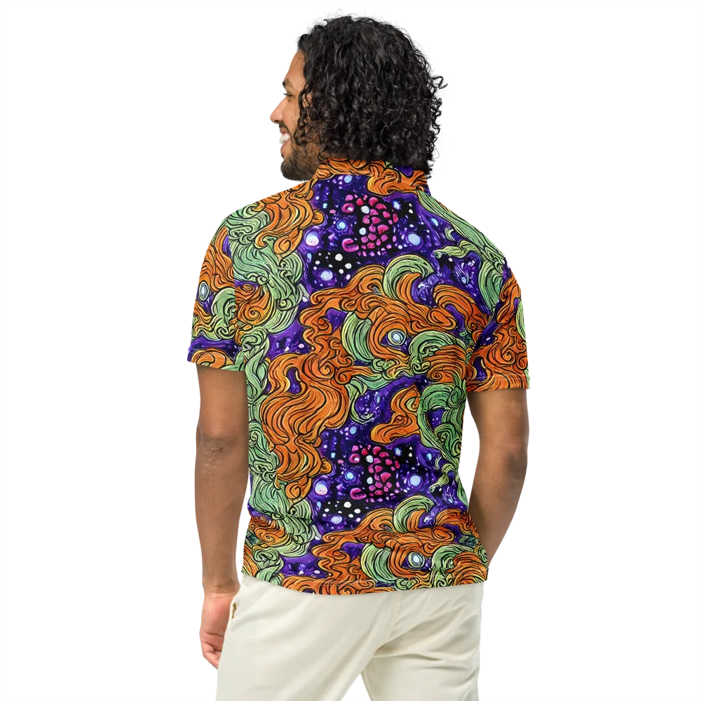 Magma Moon on Men's Slim Fit Polo Shirt — Back