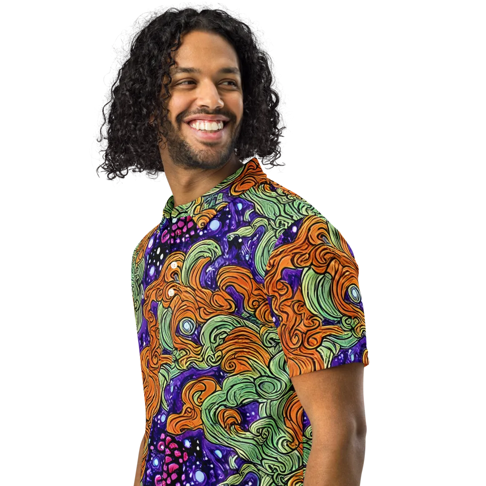 Magma Moon on Men's Slim Fit Polo Shirt — Left Front