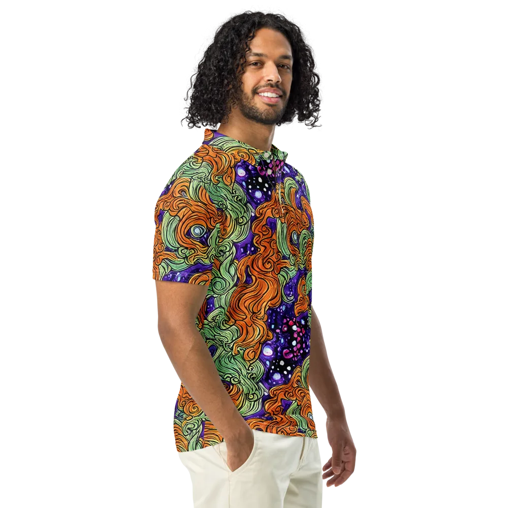 Magma Moon on Men's Slim Fit Polo Shirt — Right Front