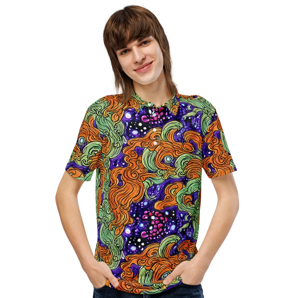 Magma Moon on Men's Slim Fit Polo Shirt — Front