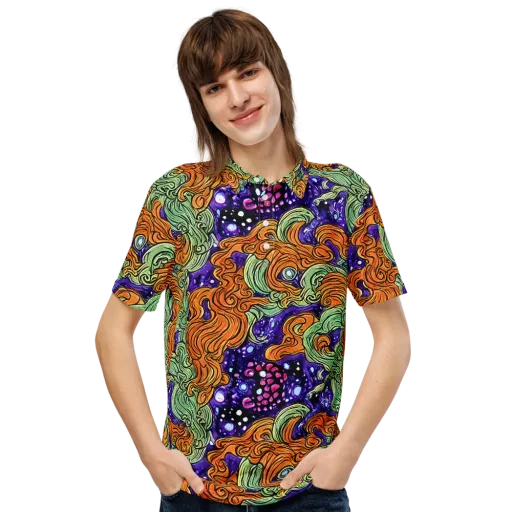 Magma Moon on a Men's Slim Fit Polo Shirt