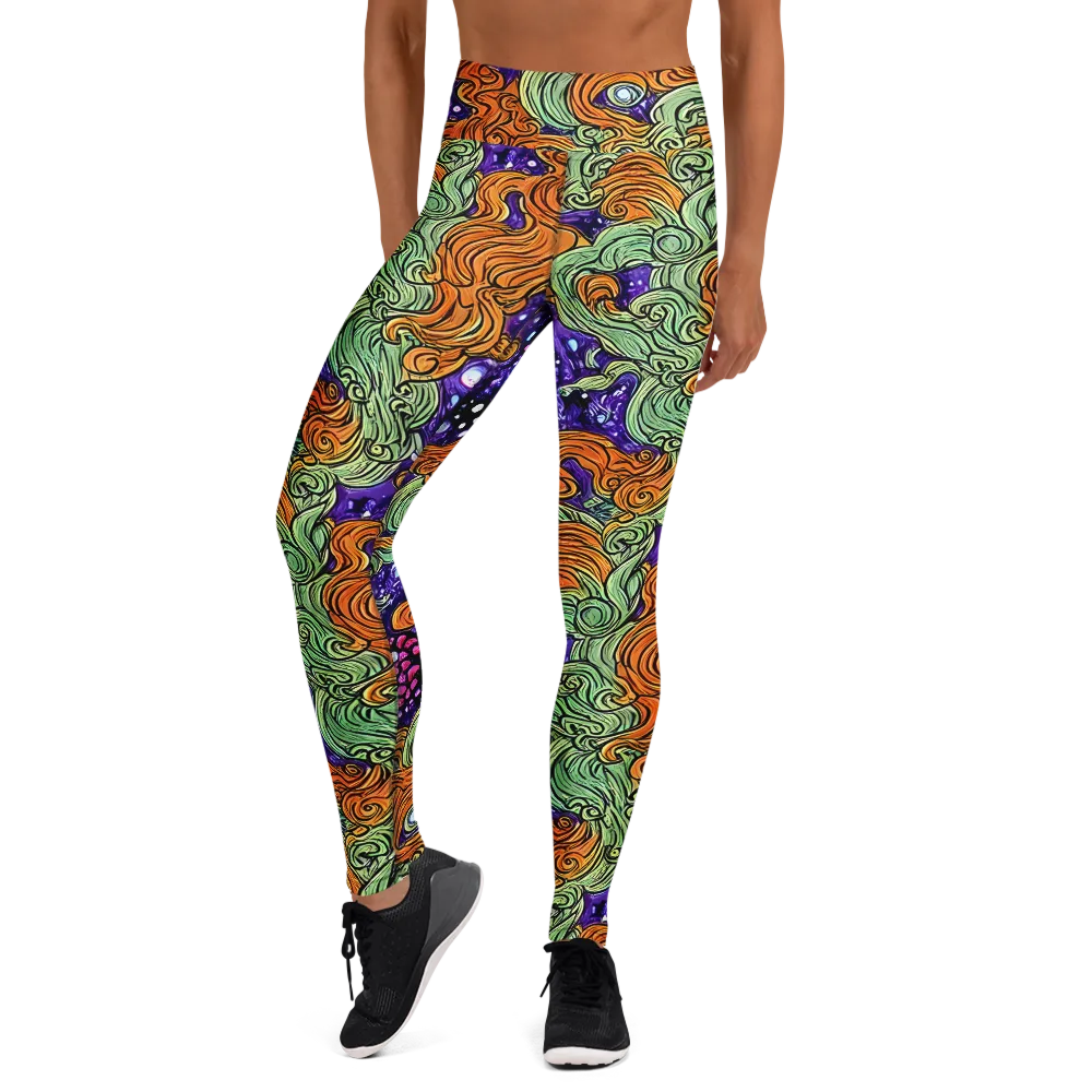 Magma Moon on Yoga Leggings — Front