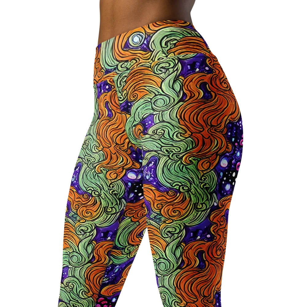 Magma Moon on Yoga Leggings — Left Front