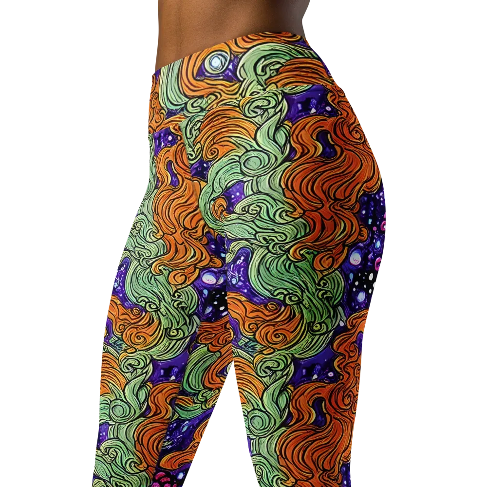 Magma Moon on Yoga Leggings — Left Front