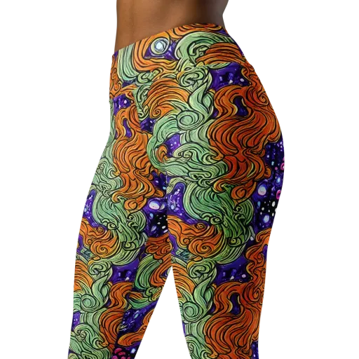 Magma Moon on a Yoga Leggings