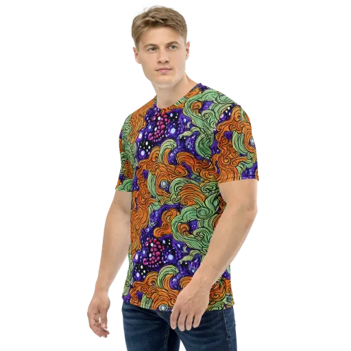 Magma Moon on a Men's Crew Neck T-Shirt