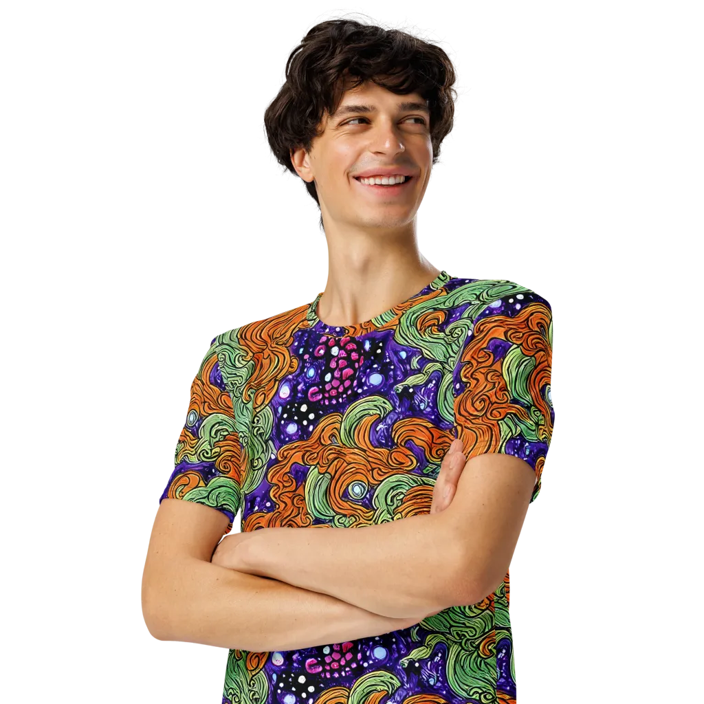 Magma Moon on Men's Crew Neck T-Shirt — Left Front