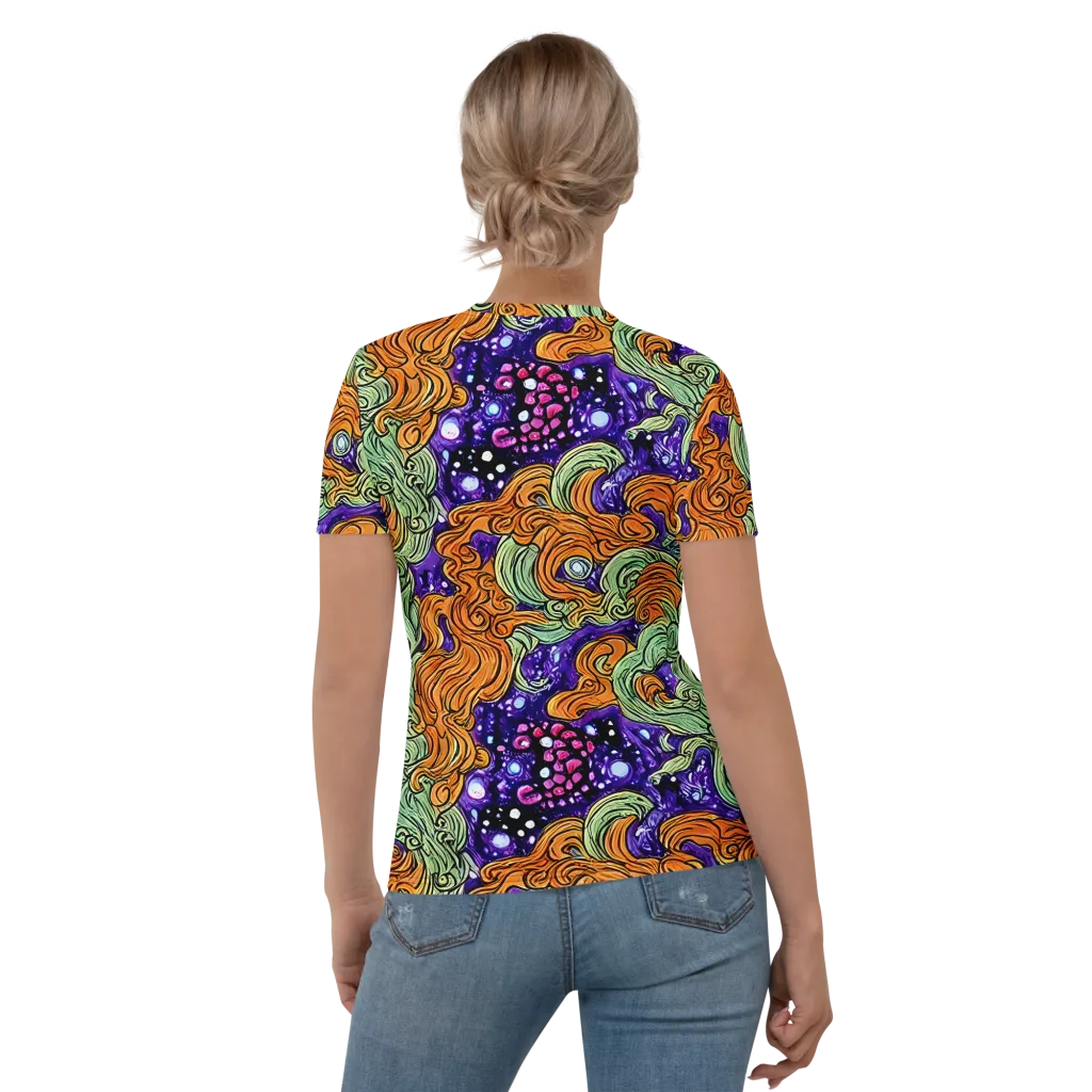 Magma Moon on Women's Crew Neck T-Shirt — Back