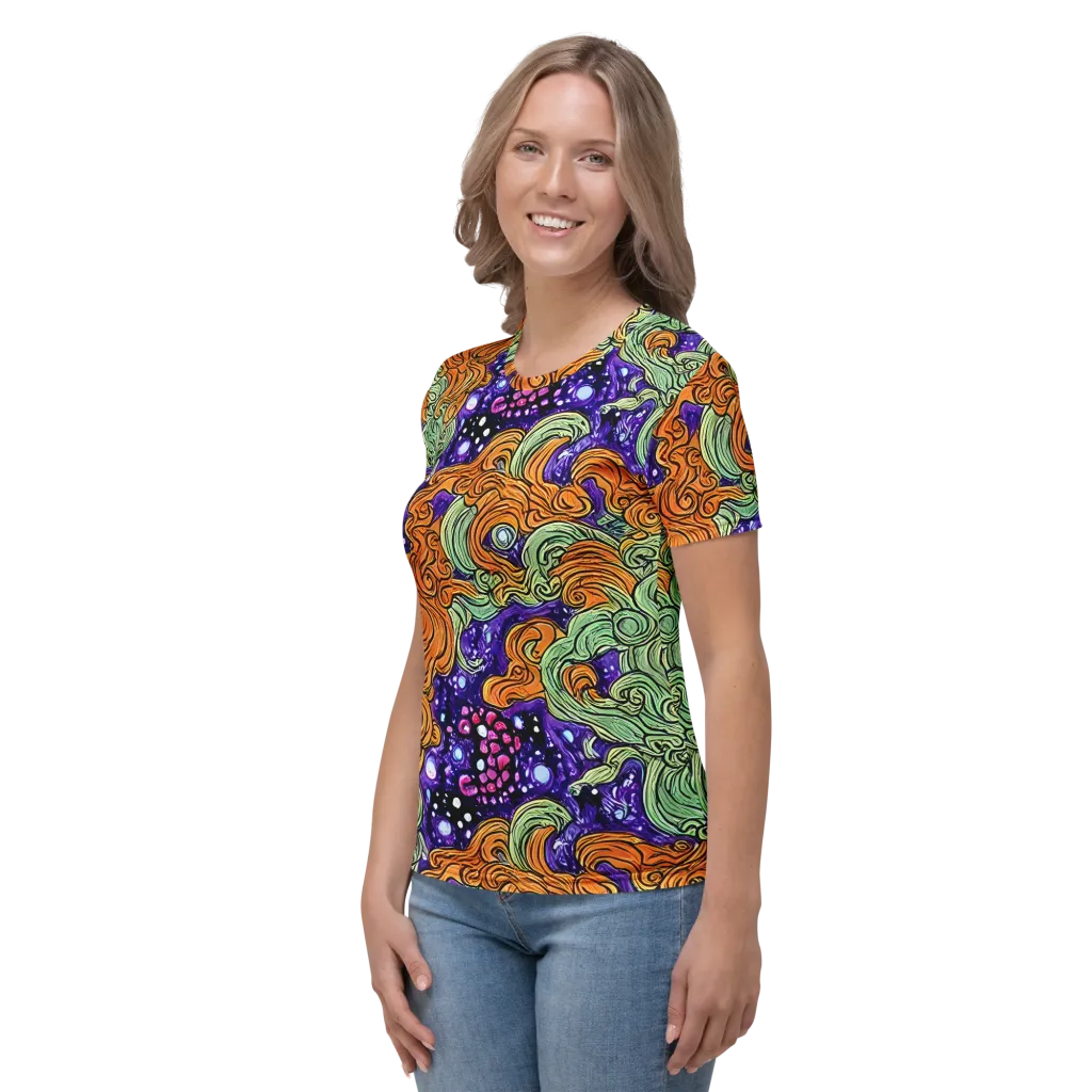 Magma Moon on Women's Crew Neck T-Shirt — Left