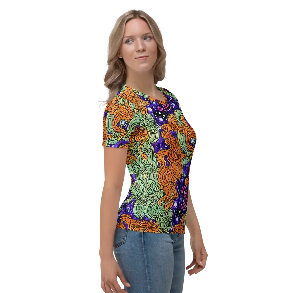 Magma Moon on Women's Crew Neck T-Shirt — Right