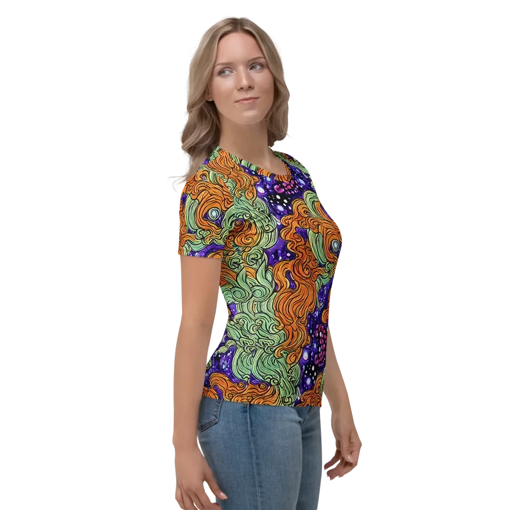 Magma Moon on Women's Crew Neck T-Shirt — Right