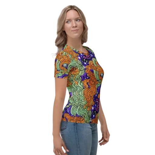 Magma Moon on a Women's Crew Neck T-Shirt