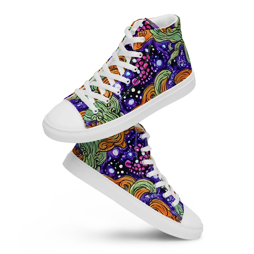 Magma Moon on Women's High Top Canvas Shoes — Front