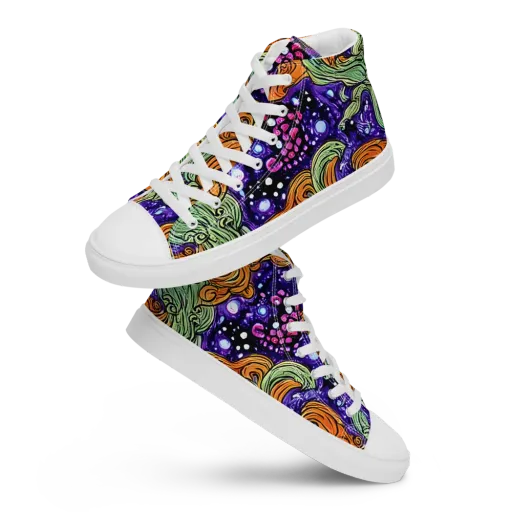 Magma Moon on a Women's High Top Canvas Shoes