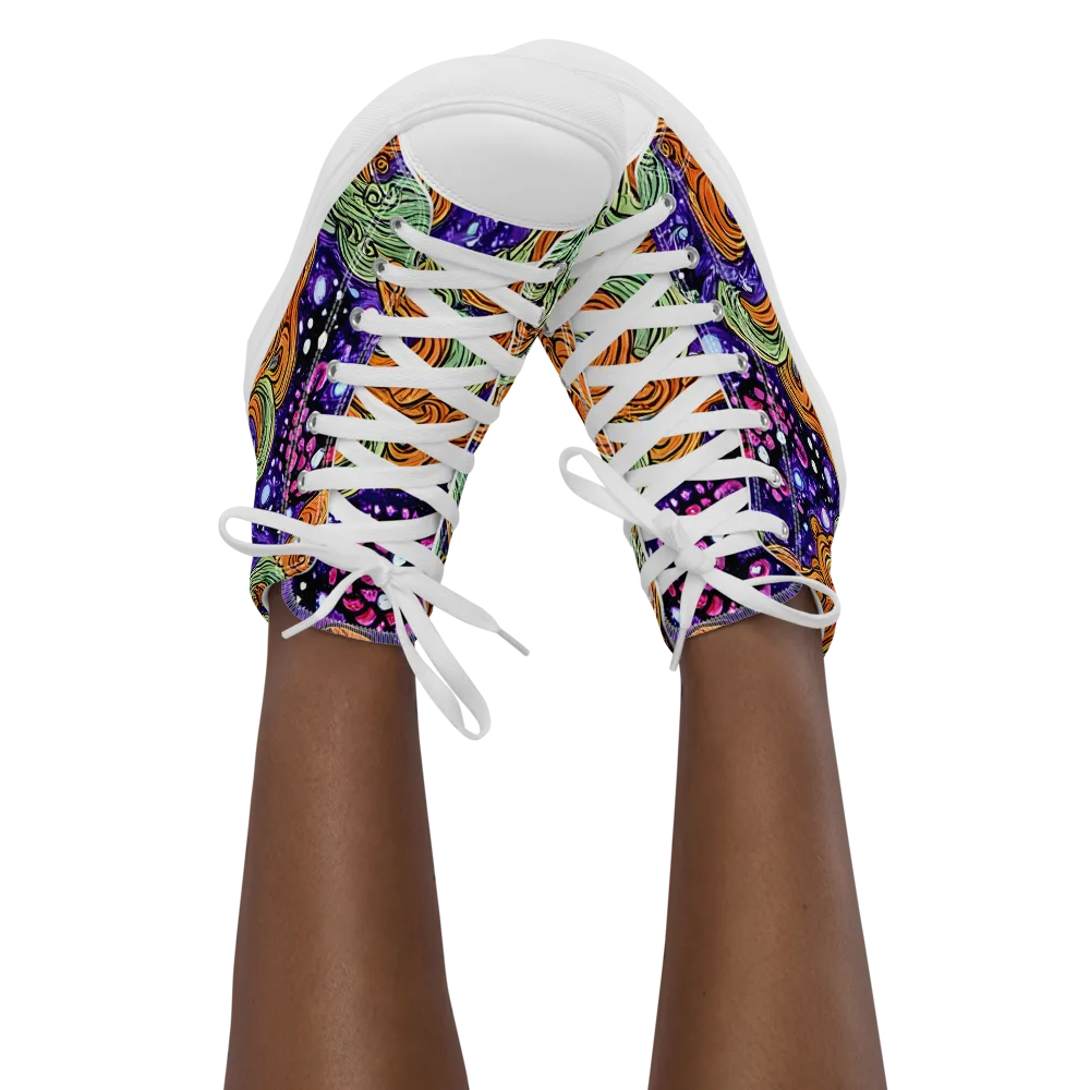Magma Moon on Women's High Top Canvas Shoes — Front