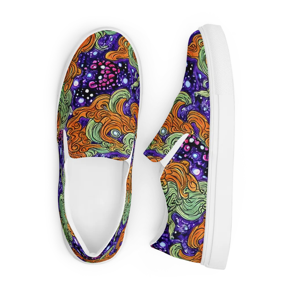 Magma Moon on Men's Slip-On Canvas Shoes — Front