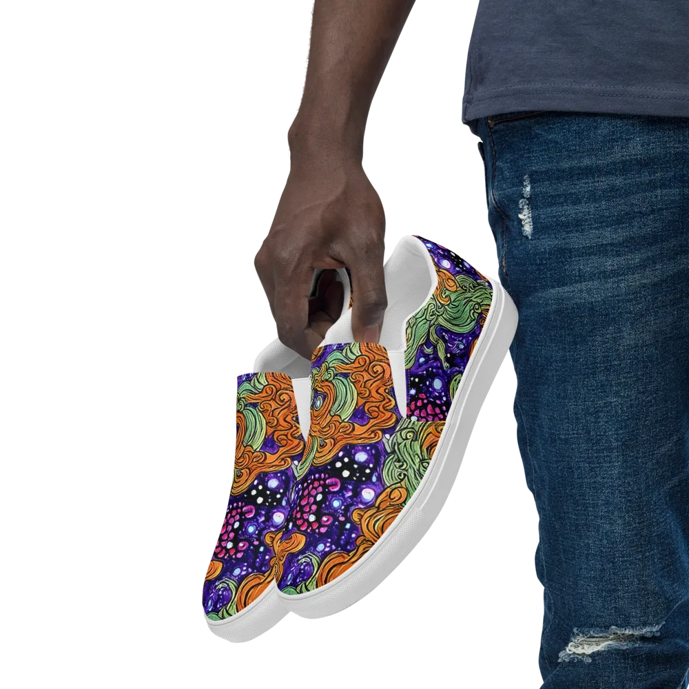 Magma Moon on Men's Slip-On Canvas Shoes — Left Front