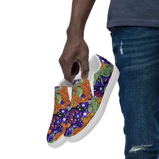 Magma Moon on a Men's Slip-On Canvas Shoes