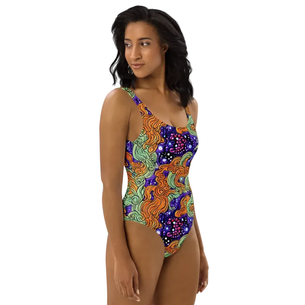 Magma Moon on One-Piece Swimsuit — Right