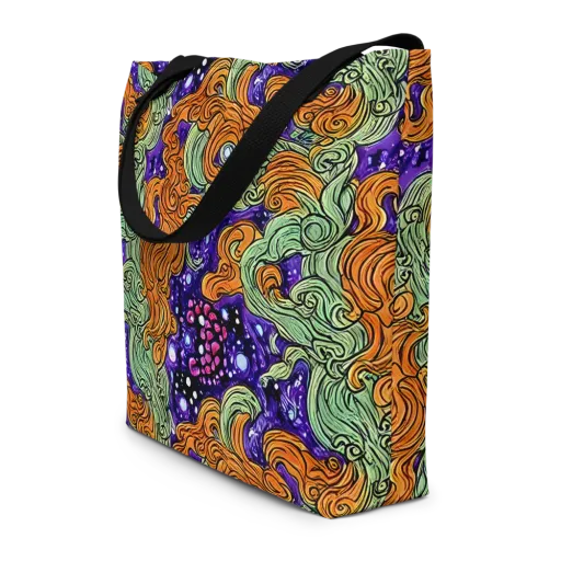 Magma Moon on a Large Tote Bag W/ Pocket