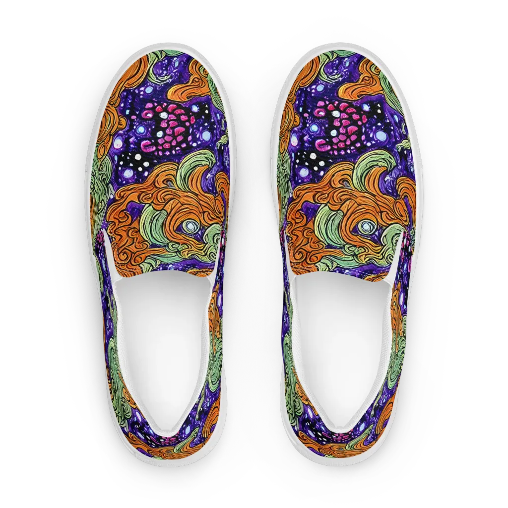 Magma Moon on Women's Slip-On Canvas Shoes — Front