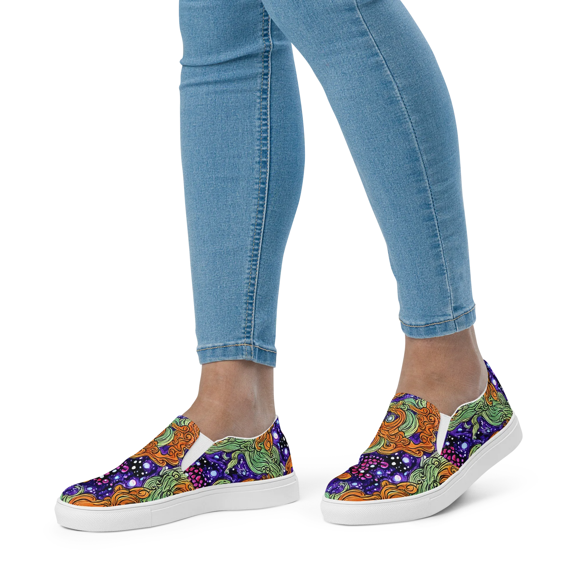 Magma Moon on Women's Slip-On Canvas Shoes — Front