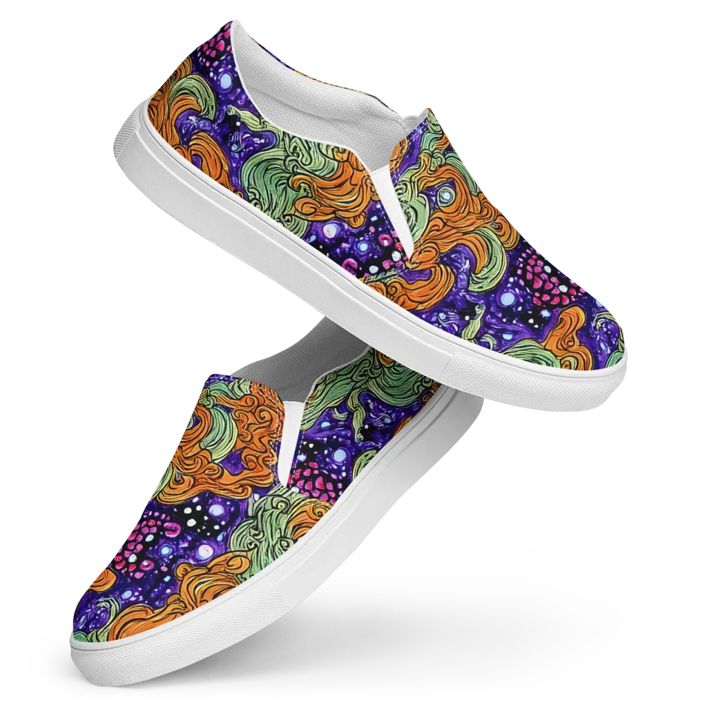 Magma Moon on Women's Slip-On Canvas Shoes — Front