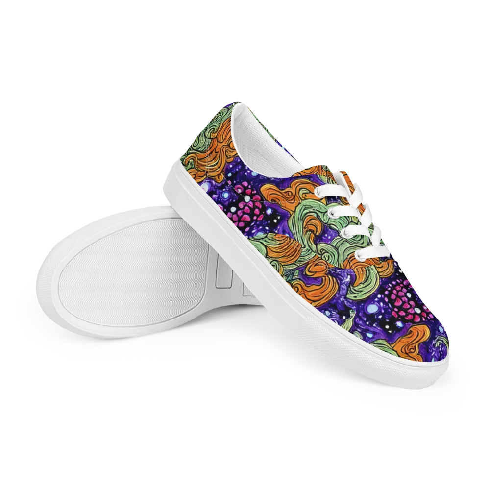 Magma Moon on Men's Lace-Up Canvas Shoes — Right Front