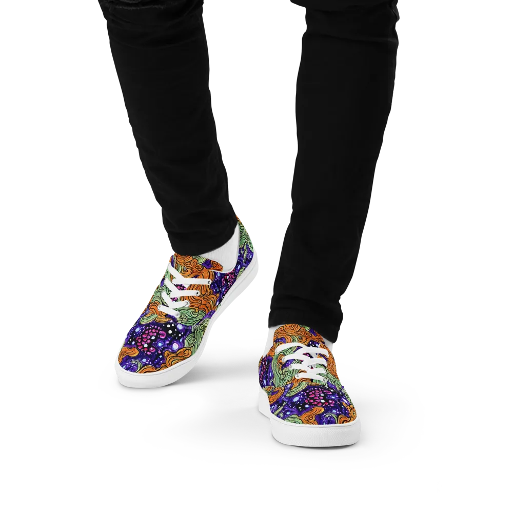 Magma Moon on Men's Lace-Up Canvas Shoes — Front
